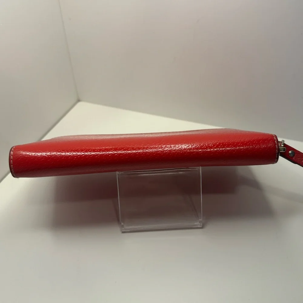 Kate Spade EUC Red Grained Leather Neda Wellesley Zip Around Wallet